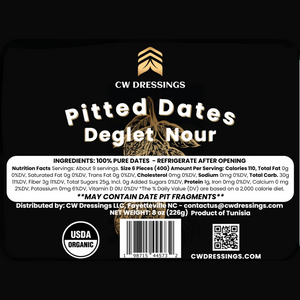 PITTED, ORGANIC DEGLET NOUR DATES 8oz